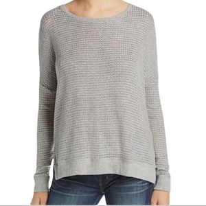 Velvet by Graham & Spencer Gray Waffle Knit Sweater L